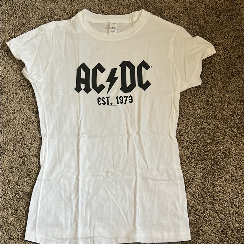 AC/DC Women's White Short Sleeve Tee